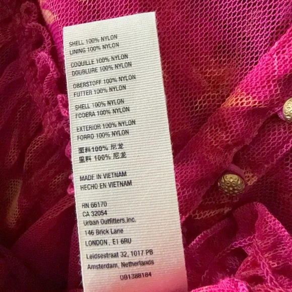 Free People Time For Shine Pink Puff Mesh Smocked long Sleeve Crop Blouse Small - Picture 6 of 7